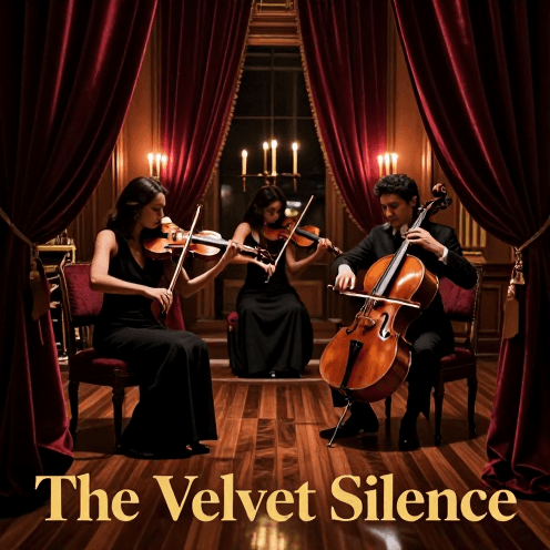 A_candlelit_aristocratic_chamber_with_heavy_velvet_drapes,_where_a_string_quartet_owns_the_performance