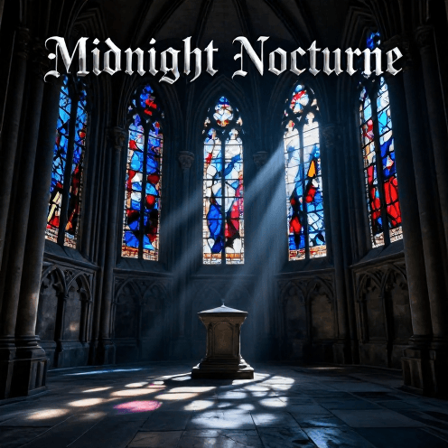 A_midnight_gothic_cathedral_own_by_moonlight_streaming_through_stained_glass