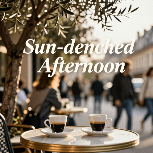 A_sun-drenched_afternoon_afternoon_cafe_in_Paris_own_street