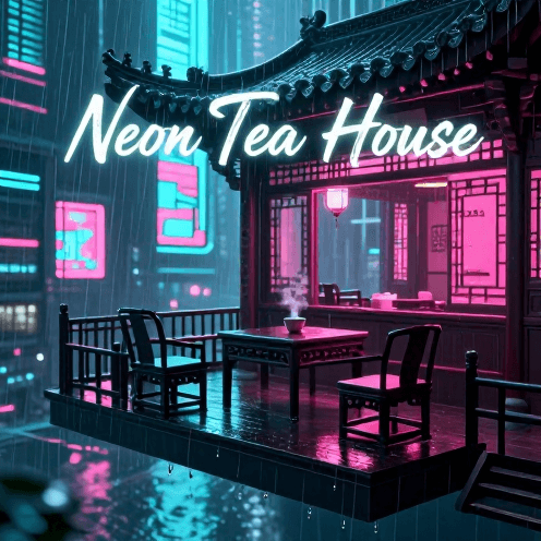A_futuristic_cyberpunk_own-tea_house_in_a_rainy_neon-lit_night