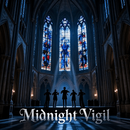 A_midnight_vigil_in_a_Gothic_cathedral,_moonlight_filtering_through_intricate_stained_glass_casting_deep,_obsidian_shadows