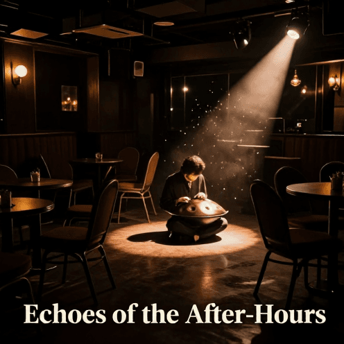 A_solitary_handpan_player_in_a_dimly_lit_jazz_club_after_hours,_chairs_stacked_on_tables,_moody_and_intimate_lighting