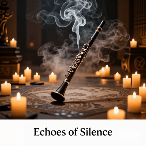 A_solitary_oboe_player_in_a_meditation_room_hazy_with_incense_smoke_and_flickering_candlelight