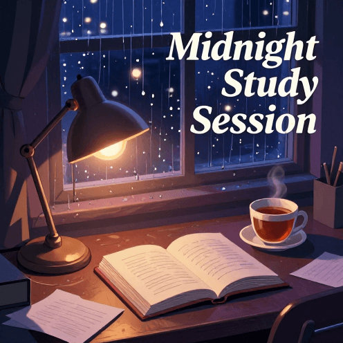 A_quiet_library_at_midnight_midnight,_rain_hitting_the_window