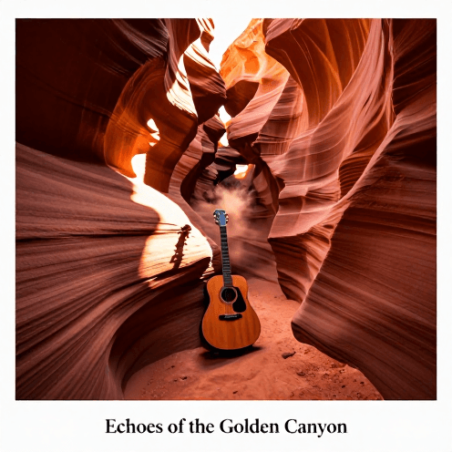 A_solo_classical_guitar_echoing_through_a_vast_desert_canyon_at_golden_hour