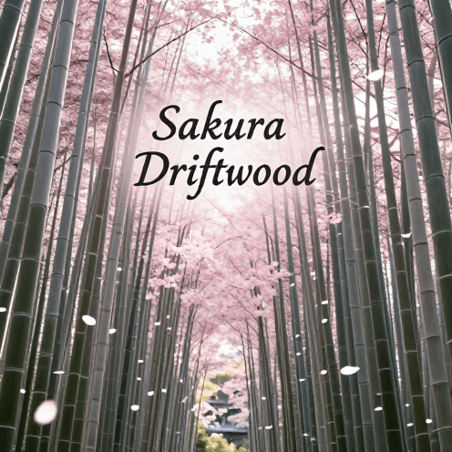 A_serene_Kyoto_bamboo_forest_at_dawn,_with_cherry_blossoms_drifting_through_the_air_like_pink_snow