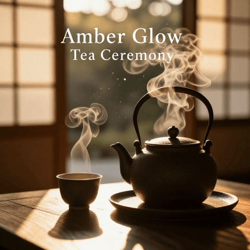 A_traditional_tea_room_at_golden_hour,_with_amber_sunlight_filtering_through_paper_screens