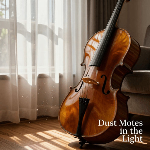 A_solo_cello_in_a_sun-drenched_living_room_with_sheer_curtains_blowing_in_a_gentle_breeze