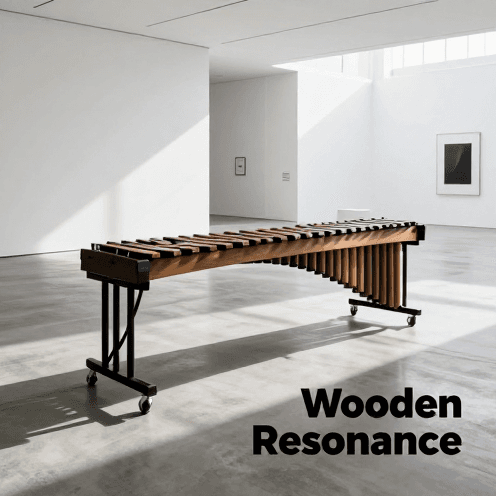 A_single_marimba_player_performing_in_a_minimalist_modern_art_gallery_with_stark_shadows_and_clean_white_walls