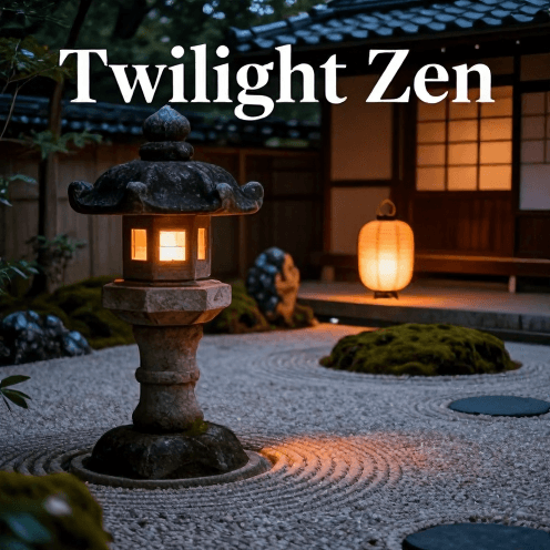 A_serene_Kyoto_Zen_garden_at_twilight,_illuminated_by_the_soft_glow_of_paper_lanterns