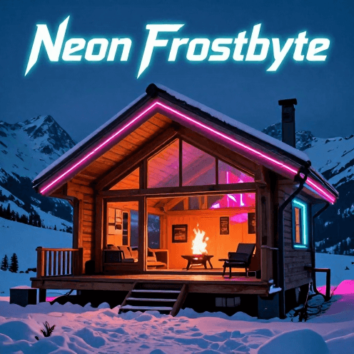 A_futuristic_neon-lit_mountain_cabin_in_a_cyberpunk_own-night