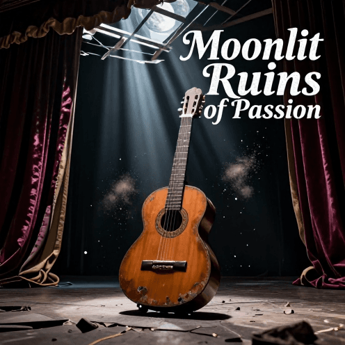 A_lone_flamenco_guitarist_playing_in_a_decaying,_moonlit_grand_theater_stage