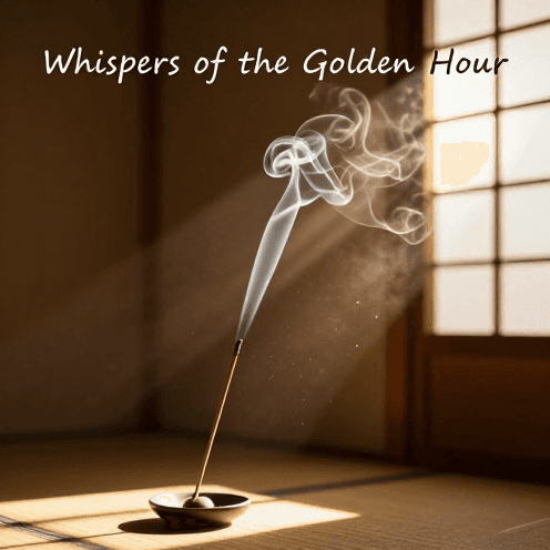 An_ancient_Kyoto_Zen_garden_during_a_golden_hour_sunset,_where_incense_smoke_drifts_through_a_warm_wooden_veranda_veranda