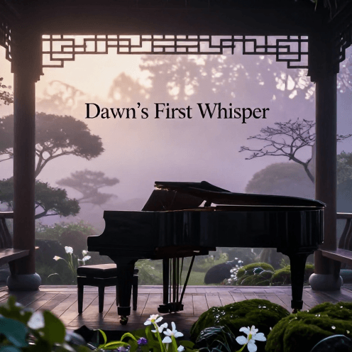 A_lone_piano_in_a_mist-shrouded_garden_pavilion_at_dawn,_surrounded_by_soft_morning_light