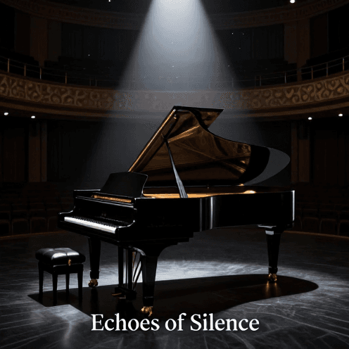 A_single_spotlight_illuminating_a_grand_piano_in_a_vast,_empty_concert_hall,_deep_shadows_enveloping_the_rest_of_the_room