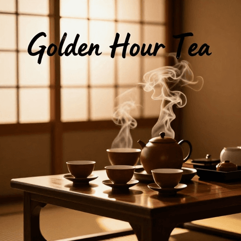 A_serene_tea_room_at_golden_hour,_steam_rising_from_a_traditional_tea_set