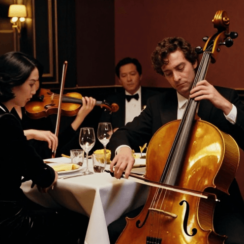 A Psychedelic Luxury Dinner Scene