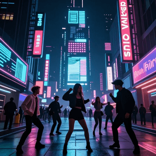 Neon-lit_Cyberpunk_Street