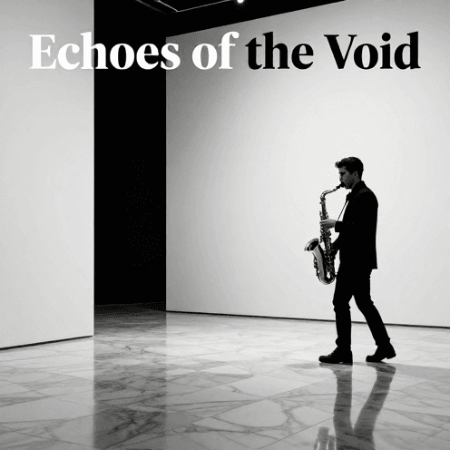A_solitary_saxophone_player_standing_in_the_center_of_a_stark,_minimalist_modern_art_gallery,_bathed_in_sharp,_high-contrast_shadows_from_a_high_ceiling_window