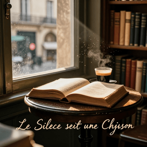 A_golden_hour_afternoon_in_a_secluded_vintage_bookstore_corner_of_Paris