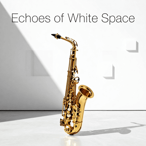 A_lone_saxophone_player_standing_in_a_minimalist_modern_art_gallery,_bathed_in_stark_shadows_and_bright_white_walls