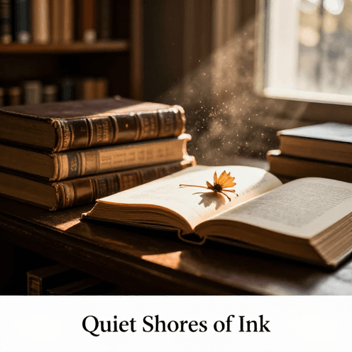 A_vintage_bookstore_corner_during_golden_hour,_blending_beachside_Bossa_Nova_rhythms_with_the_scent_of_old_paper