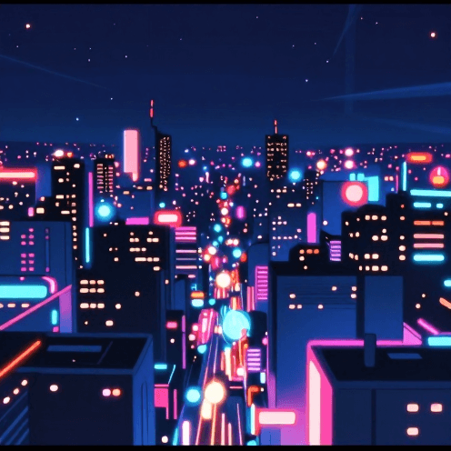 Hyper-vibrant Anime-inspired Surrealism. A Cinematic