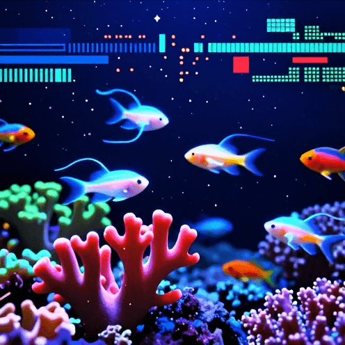 A Psychedelic Underwater Neon Coral
